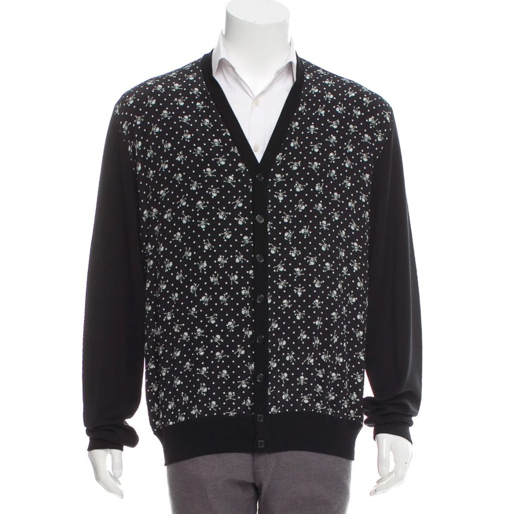 Dolce & Gabbana Men's Skull Silk Cardigan IT50